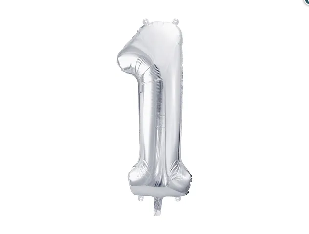 Number-1-86cm-silver