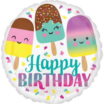 Μπαλόνι Foil Happy Birthday Ice Cream