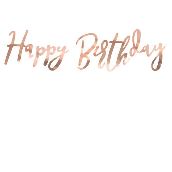 BANNER HAPPY BDAY ROSE GOLD