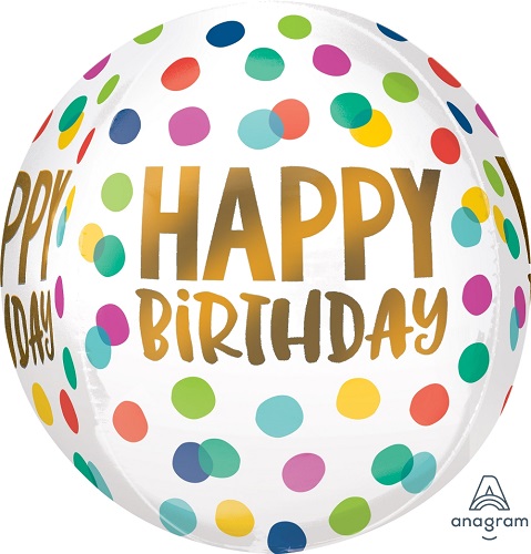 Μπαλόνι Happy Birthday Orbz (15inx16in)