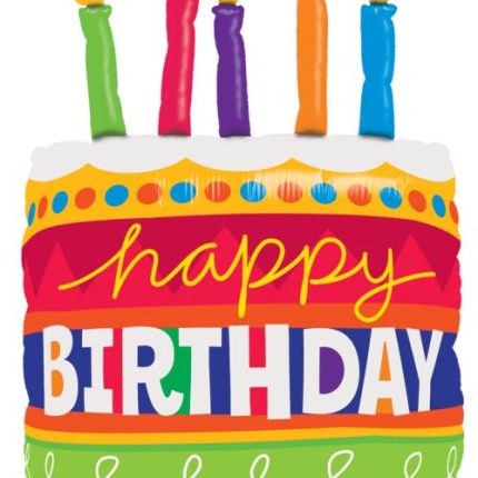 Μπαλόνι Happy Birthday σχήμα τούρτας (89cm)