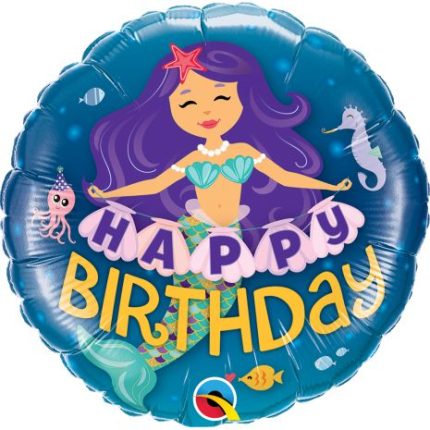 Μπαλόνι foil Happy Birthday γοργόνα