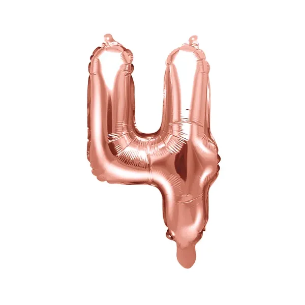 Foil Μπαλόνι Rose Gold Νούμερο 4’, 35cm