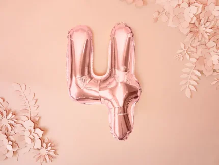 Foil Μπαλόνι Rose Gold Νούμερο 4’, 35cm2