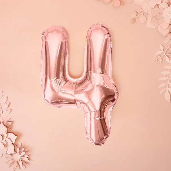 Foil Μπαλόνι Rose Gold Νούμερο 4’, 35cm2