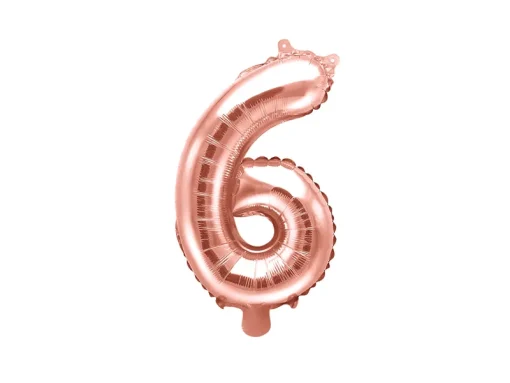 Foil Μπαλόνι Rose Gold Νούμερο '6’, 35cm