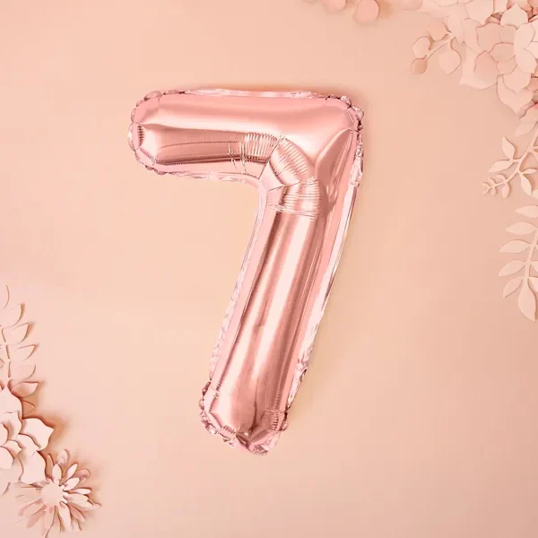 Foil Μπαλόνι Rose Gold Νούμερο '7’, 35cm2