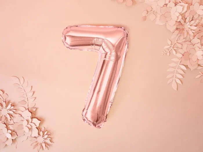Foil Μπαλόνι Rose Gold Νούμερο '7’, 35cm2