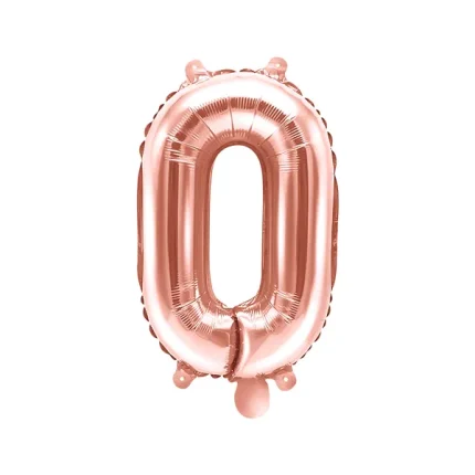Foil Μπαλόνι Rose Gold Νούμερο ‘0’, 35cm