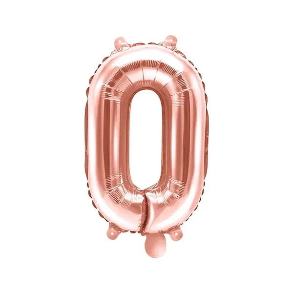 Foil Μπαλόνι Rose Gold Νούμερο ‘0’, 35cm