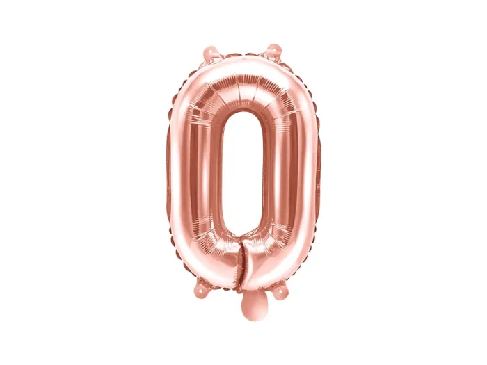 Foil Μπαλόνι Rose Gold Νούμερο ‘0’, 35cm