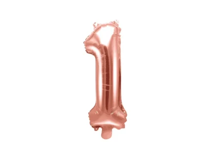 Foil Μπαλόνι Rose Gold Νούμερο ‘1’, 35cm