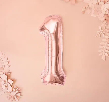 Foil Μπαλόνι Rose Gold Νούμερο ‘1’, 35cm2