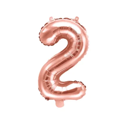 Foil Μπαλόνι Rose Gold Νούμερο ‘2’, 35cm