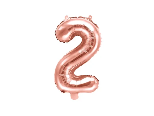 Foil Μπαλόνι Rose Gold Νούμερο ‘2’, 35cm