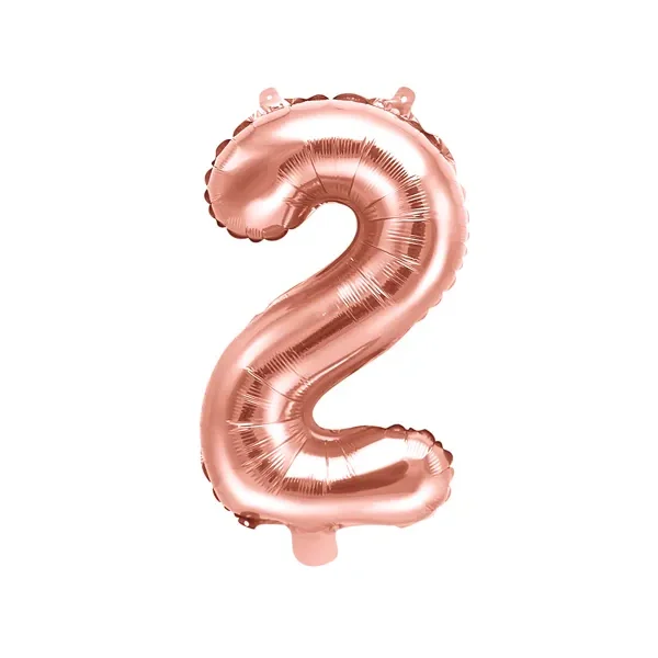 Foil Μπαλόνι Rose Gold Νούμερο ‘2’, 35cm