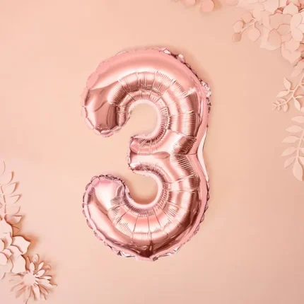 Foil Μπαλόνι Rose Gold Νούμερο ‘3’, 35cm2