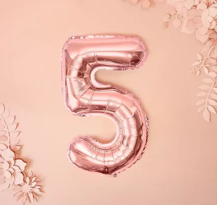 Foil Μπαλόνι Rose Gold Νούμερο ‘5’, 35cm2