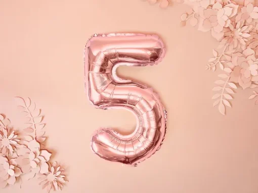 Foil Μπαλόνι Rose Gold Νούμερο ‘5’, 35cm2