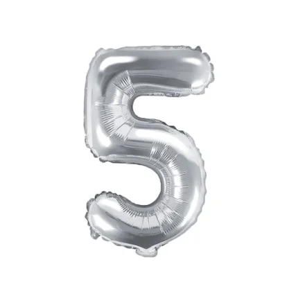Foil Μπαλόνι Ασημένιο Νούμερο ‘5’