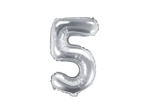 Foil Μπαλόνι Ασημένιο Νούμερο ‘5’